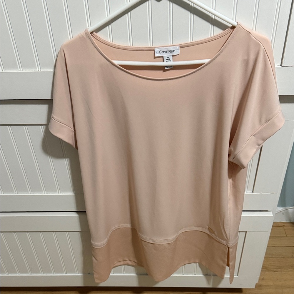 Calvin Klein Soft Blush Short Sleeve Scoop Neck Tee